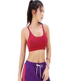BRAS Sanderala Sportswear Women Sport Shockproof Bra Fitness Yoga Push Up Tops Back Sluiting Draad naadloze sportbra4800168