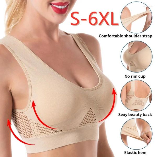 Soutien-gorge sans couture pour femmes Push Up Invisible Bralette respirante sans os sans fil avec coussinets sous-vêtements grande taille haut