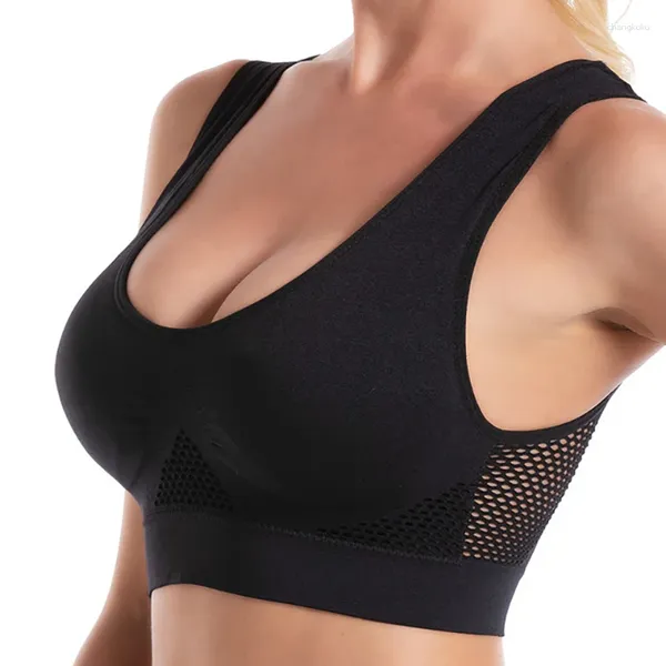 Soutien-gorge sans couture respirant femmes camisole sous-vêtements sans fil haut court grande taille sport gym course fitness yoga fil gratuit bralette