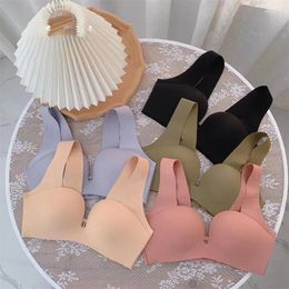 Bras Mujeres sin costuras empuje alambre de bralette sin piezas para ropa interior lencería elevación de lencería color sólido sujetador cómodo