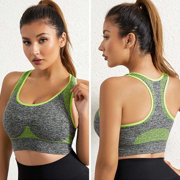 Sujetadores Mujeres sin costura Sujetador deportivo Deporte de alta resistencia A prueba de golpes Fitness Chaleco Ropa deportiva Top Gimnasio Correr Push Up Entrenamiento Ropa interior J230529