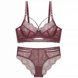 Ensemble de soutiens-gorge pour femmes Sexy Lingerie dentelle transparente à armatures sans ligne à bretelles motif Floral femmes sous-vêtements soutien-gorge Transparent pour l'été