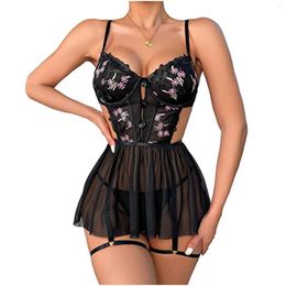 Bras stelt 2023 Erotische sexy lingerie vrouwen uitgehold uit porno ondergoed mesh perspectief sensuele lingeries set lenceria para damas