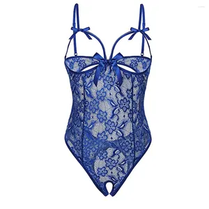 Soutien-gorge Ensembles 2024 Lingerie Sexy One Piece Body Femmes Push Up Soutien-Gorge Dentelle Sous-Vêtements Pour Femmes Chemise De Nuit Transparent Exotique Vêtements De Nuit Collants