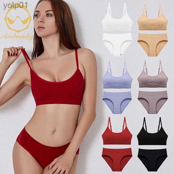 Ensembles de soutiens-gorge Acelandy-sexy ensemble de soutien-gorge sans couture Push Up brassière pour femmes sous-vêtements de fitness Lingerie soutien-gorge doux + pantys confort débardeur extensible suitl231202