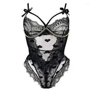 Les ensembles de soutiens-gorge arrivent en lingerie à la chaîne métallique brodée Floral Ellolace Flolace