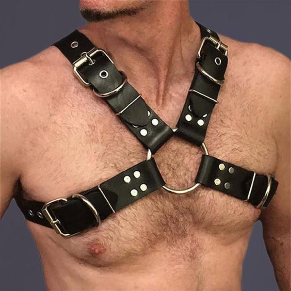 Soutien-gorge Ensembles B Cyqz Cuir Tops Hommes Harnais Ceintures Gothique BDSM Bondage Gay Poitrine Sangle Punk Rave Corps Cage Costumes Large Belt302D