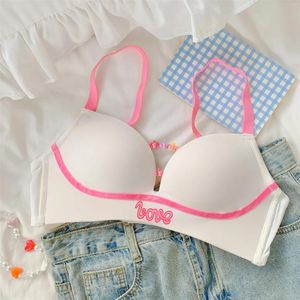 Bras Sets Dopamine Girl sin trazarse ropa interior Pequeña recolección de pecho sin anillo de acero