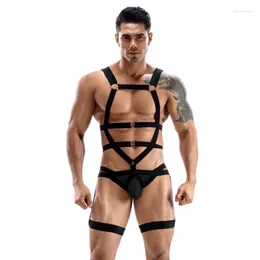 Soutien-gorge Ensembles Exotiques Mens Jambe Ceinture Sissy Sexy Débardeur Poitrine Harnais Lingerie Ensemble Bondage Gay Mâle Sangles Night Club Costumes Érotiques