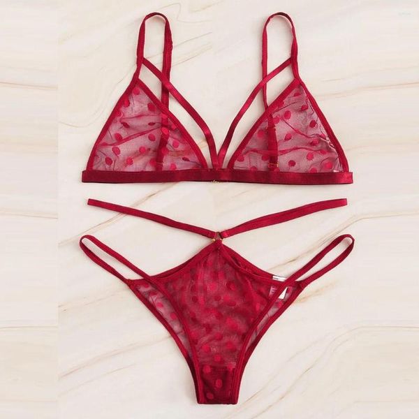 Bras sets de mode femme sexy en dentelle licait dos sans soutien-gorge de lingerie de somnifère de soutien-gorge