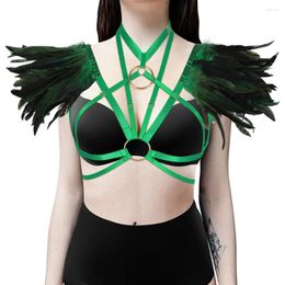 Bras sets plumes harnais ceinture de mode costumes exotiques de lingerie sexy haut de gamme