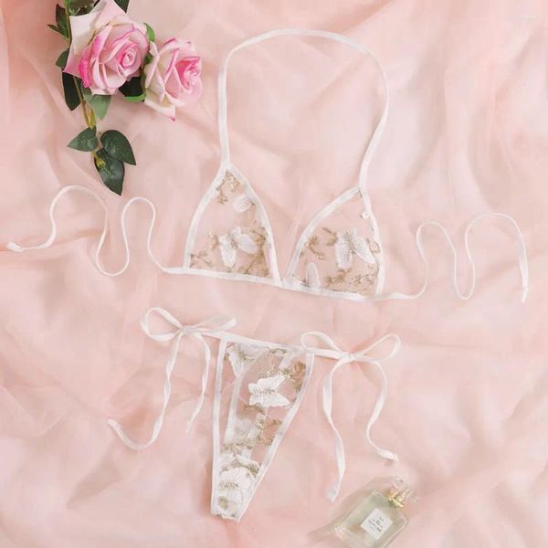 Bras sets à la broderie florale sans doublure de soutien-gorge sexy