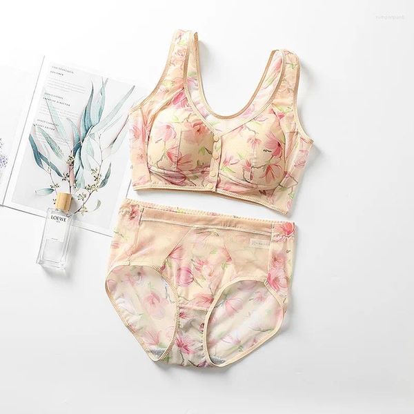 Bras sets entièrement tasse avant ou ouvert de soutien-gorge et de sous-vêtements mince de boucle de conception de boucle