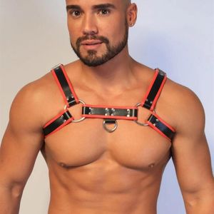 Sets Bras Gay Rave Arnés Bdms Exótico Cuerpo cuero Bondage masculino Correas de pecho de lencería Juguetes sexuales ajustables para hombres