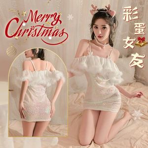 Bras sets japonais mignonne femme ancre de Noël lingerie robe nocturne sexy