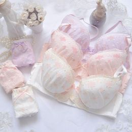 Bras Sets Style japonais Lolita mignon de soutien-gorge mignon ensemble sous-vêtements doux kawaii intimates sweet plus taille 32 34 36 38 40 b c d e tasse