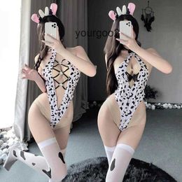 Bras stelt Kawaii Cow Girl Cosplay kostuums vrouwen anime sexy erotische lingerie bodysuit kousen outfit Halloween sex porno rollenspel uniform