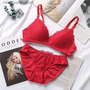 Bras Sets Lace Dames ondergoedset slipje Bra Set sexy push -up bh -ups vrouwelijk plus sizetop lingerie set Q230922