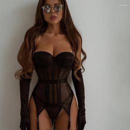 Bh Sets Leosoxs Zwarte Intieme Lingerie Voor Dames Corset 3-delig Naadloos Sexy Porno Ondergoed Ongecensureerd Sheer Lace Sissy Erotisch