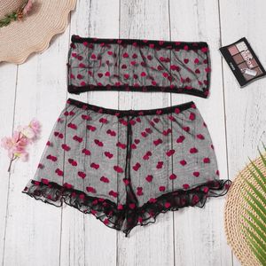 Bh Sets Liefde Patroon Transparante Lingerie Set Vrouwen Kant Sexy Bh Ultradunne Verleidelijke Pyjama Ondergoed Lingerine Outfit