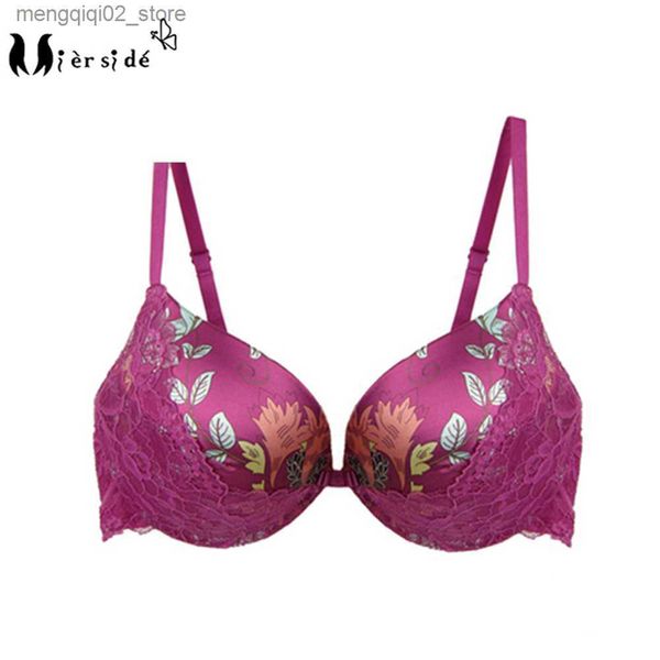 Conjuntos de sujetadores Mierside JW34PU Conjunto de sujetador de moda sexy Acolchado Push Up Bra Bralette Floral con panty sexy 34/36/38/40 B / C Q230922