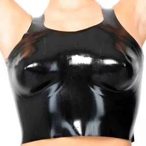 Soutien-gorge Ensembles MONNIK Noir Latex Lingerie Sexy Serré Femmes Caoutchouc Dames Gilet Camisole Conception Sous-Vêtements Corset Soutien-Gorge Pour Fetish Catsuit Party