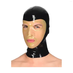 BH's sets MONNIK Volledige dekking Latex Kap Grappig Masker Open Ogen Mond Zwart Transparant Met Rits aan de achterkant Handgemaakt Voor Catsuit Feest Cosplay