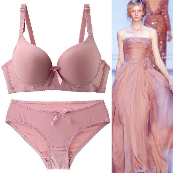 Ensembles de soutiens-gorge Nouveau Sexy 34-42 BC tasse soutiens-gorge ensemble pour femmes brassière rose rouge bleu Beige noir culottes sous-vêtements grande taille Lingerie 230505