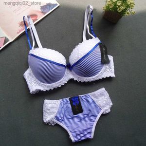 Bh's Sets Nieuwe Sexy String Bh Set Voor Vrouwen Kant Dame Push Up Ondergoed Bh en Panty Lingerie Maat 32 34 36 38 40 42 44 ABCD DD E Cup Q230922