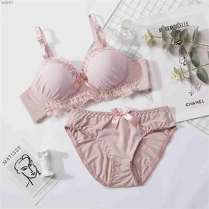 Bh's Sets Nieuwe Damesondergoed Set Zomer Sexy Bh Aanpassingstype Slipje Geen Stalen Ring Beha Fe Kleine Borst verzameld Lingerie SetsL231202