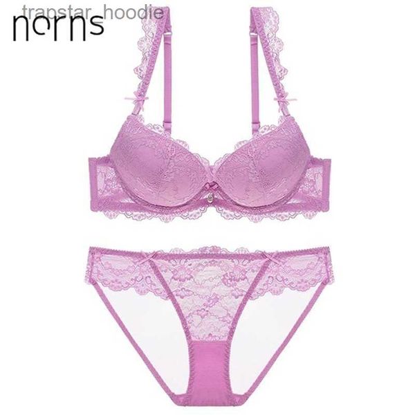 Soutien-gorge Ensembles Norns Femmes Lingerie Ensemble Broderie Lingerie Fleur Soutien-gorge sexy porno Push Up Femme et bralette transparent Y200708 L230919