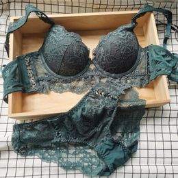 Beha's stelt andere slipjes op, duwt kanten beha en slipjes set ondergoed met verbandmedium gevoerde vrouwen lingerie a b c d cup wit rood zwart groen 230310