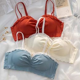 Soutien-gorge Ensembles Roseheart Pour Femmes Rouge Bretelles Rembourrées Demi-Tasse Coton Culotte Push Up Soutien-Gorge Ensemble Lingerie Sexy Sous-Vêtements A B