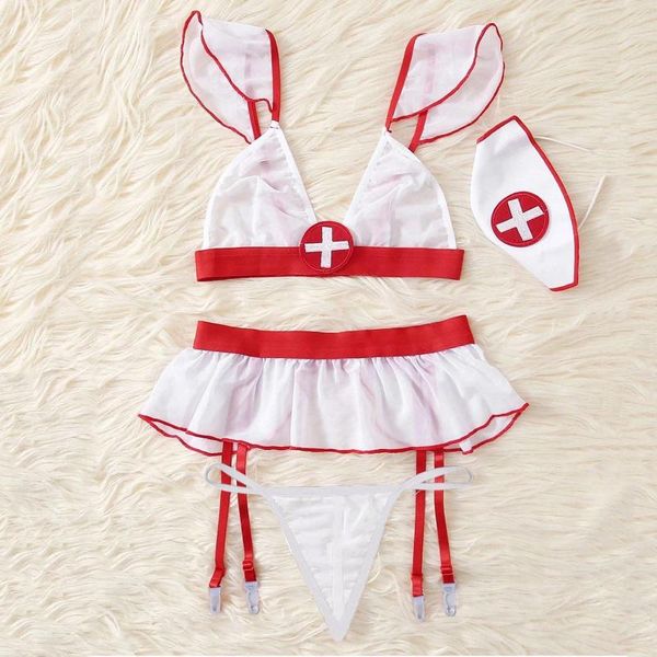 Soutien-gorge Ensembles Uniforme Érotique Cosplay Outfit Femmes Sexy Eroticos Cos Lingerie Sexe Ouvert Vêtements Femme Vêtements De Nuit Costume Li