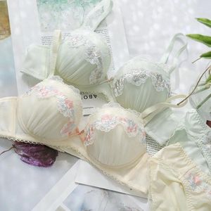 Beha's stelt sexy bh-set verzamel lingerie-instructies geen stalen ring bralette dunne mesh in water oplosbare bloem zoet schattig naadloos