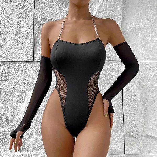 Les soutiens-gorge définissent des sous-vêtements de sein sexy et la chaîne féminine Hollow Splicing Game Suit BodySuit Lingerie pour les femmes belles
