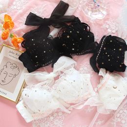 Soutien-gorge ensembles sexy japonais doux beau ciel étoilé lolita push up soutien-gorge culotte lingerie ensemble jeune fille bandge arc sous-vêtements