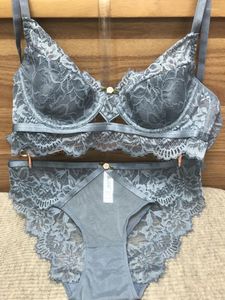 Behas stelt sexy kanten bh en panty set unltra dunne dames ondergoed push up intimates borduurwerk brassier verzamelde lingerie grote maat