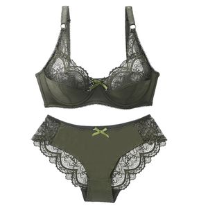 Behas stelt sexy kant plus size dames ondergoed transparante dunne bcde cup bh bh set ademende dames ondergoed onderbroek 230520