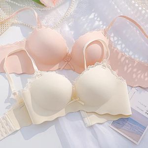 Bh Sets Sexy Een Stuk Verdikte 3 cm Ondergoed vrouwen Kleine Borst Verzameld Zonder Sporen Grote Meisje Stalen Ring Bh Set