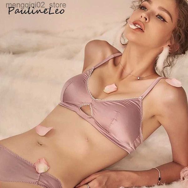 Conjuntos de sujetadores Conjunto de sujetador y panty de seda para conjuntos de ropa interior para mujer Conjunto de lencería sexy Push Up Bralette Top para mujer Mujer 2 piezas Ropa exótica Q230922