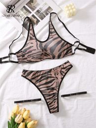 Bh Sets SINGREINY Sexy Luipaard Slanke Erotisch Ondergoed 2024 Strapless Club Shapewear Mode Dames Gaas Corset Lingerie Pakken