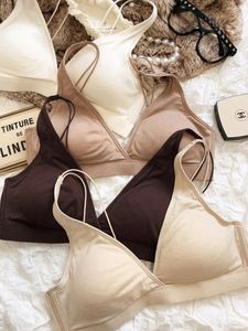 Bras Set Velvet Soft Warm Non-steel Ring Triangle Cup Souswear Souswear Grows Breasts montrent une petite section de soutien-gorge Lingerie de polymérisation