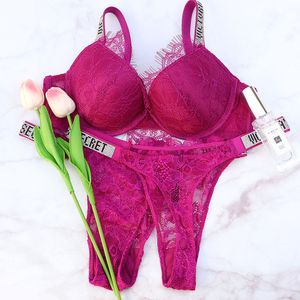 Ensembles de soutiens-gorge en gros 3 pièces sous-vêtements sexy string Lingerie ensemble dentelle soutien-gorge strass lettre femmes soutien-gorge ensemble mode lingerie sexy pour les femmes 230505