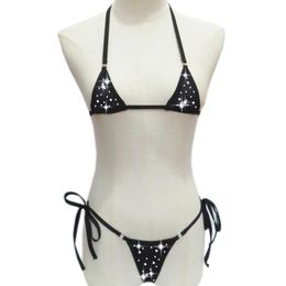 Conjuntos de sujetadores Venta al por mayor Diseñador Ropa de baile exótica Pole Stripper Trajes Ropa Sexy Bikini Rhinestone Lencería Mujeres