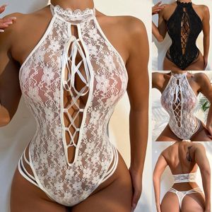 Ensembles de soutiens-gorge Lingerie femme Sexy Push Up femmes 1 PC vêtements de nuit en dentelle jarretière mode anneau pyjamas acier sous-vêtements lait