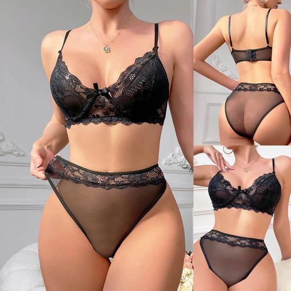 Les soutiens-gorge sets de lingerie sexy en dentelle Set V cou cou