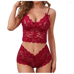 Bras stelt dames sexy kanten lingerie set teddy erotische bikini 2pcs bh en panty doorzien door babydoll voor vrouwen