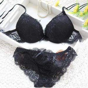 Behas stelt vrouwen sexy lingerie set mode kanten ladies soild kleur transparante bh comfortabele intimaten ondergoed pak