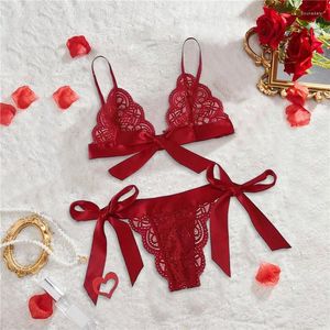 Bras stelt vrouwen Pak Bowknot sexy draad gratis lingerie lingeries sexys feminina erotische verleiding comfortabele bh string exotic set